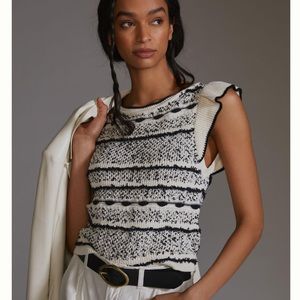 Anthropologie Pilcro Ruffle Sweater Tank| Size L